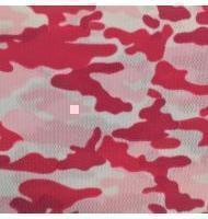 Camouflage Print Dimple Mesh Pink